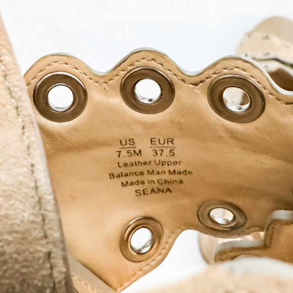 Sam Edelman Seana Eyelet Accented Heel Tan Size 7.5 - Picture 3 of 6